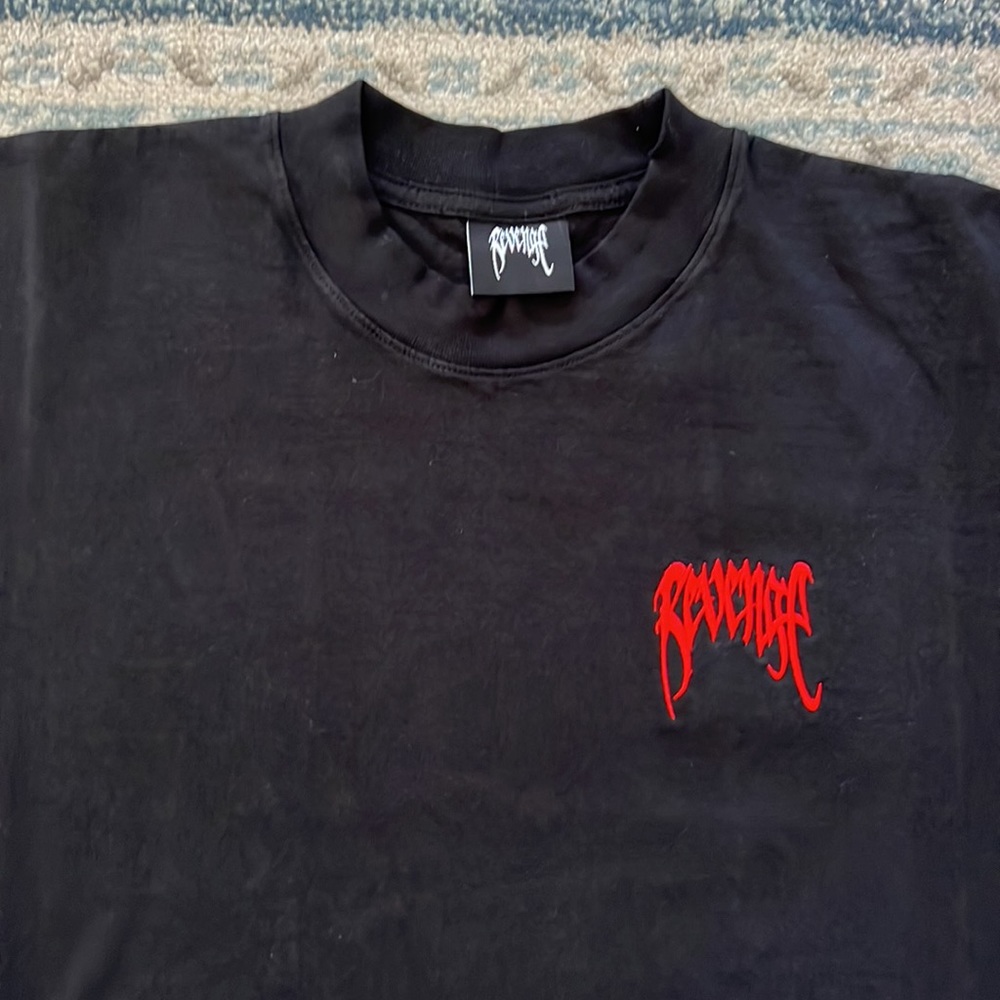 Revenge Basic Embroidered Crewneck Tshirt | Large, Black - Picture 5 of 13